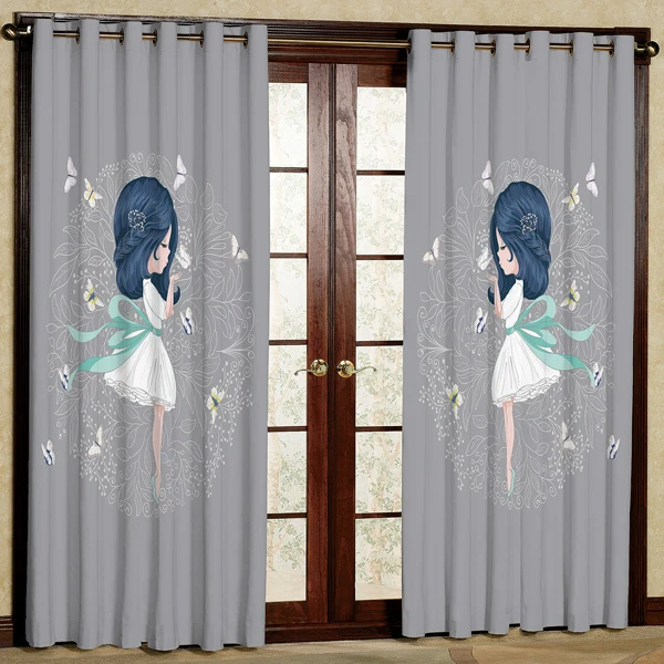 پرده پانچی مدل مخمل کد 6387 سایز 280x140 سانتی متر