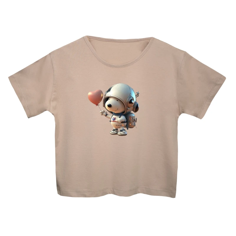 کراپ‌تی شرت آستین کوتاه زنانه مدل اسنوپی کد 30