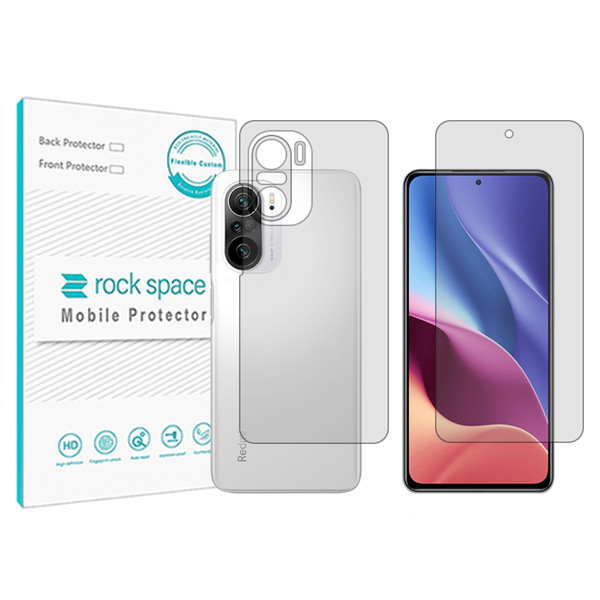 محافظ صفحه نمایش شفاف راک اسپیس مدل HyGEL مناسب برای گوشی موبایل شیائومی Redmi K40 به همراه محافظ پشت 