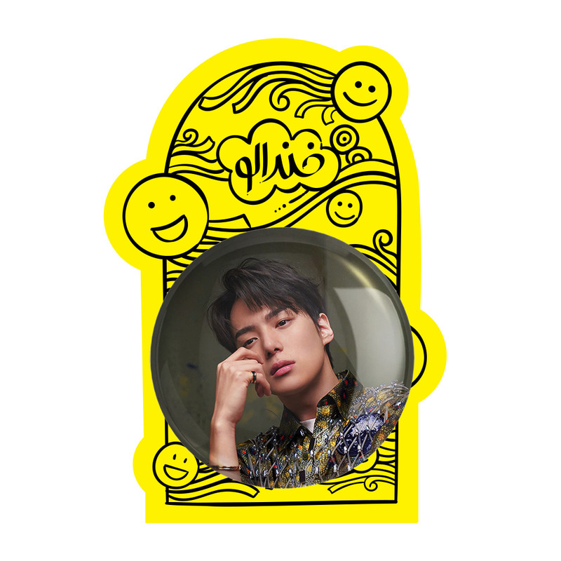 آینه جیبی خندالو طرح مینهیوک گروه مانستا اکس MONSTA X مدل تاشو کد 21169