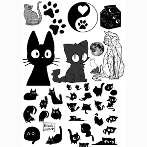 استیکر طرح black cat مجموعه 40 عددی