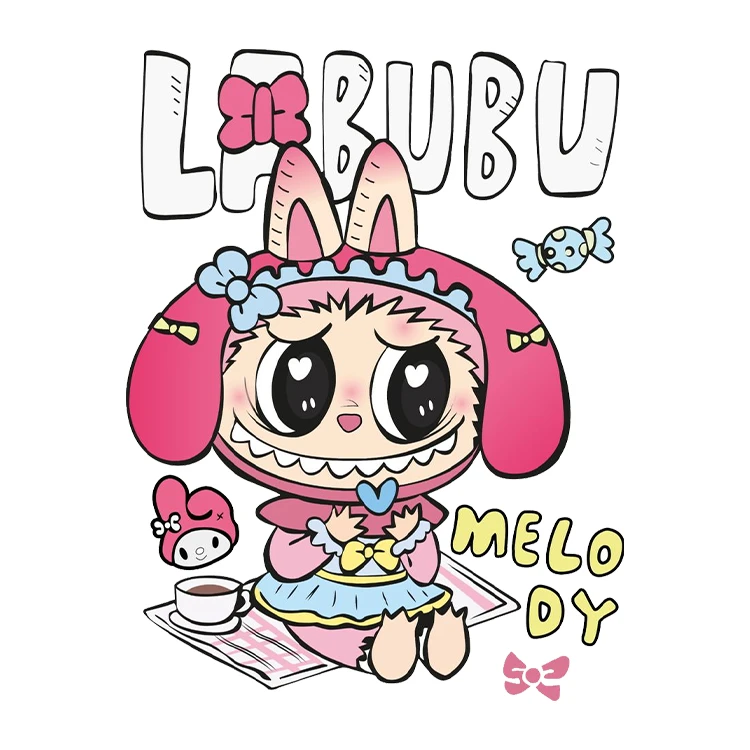 استیکر پارچه و لباس پاد آفرین مدل عروسک لبوبو کد S1154