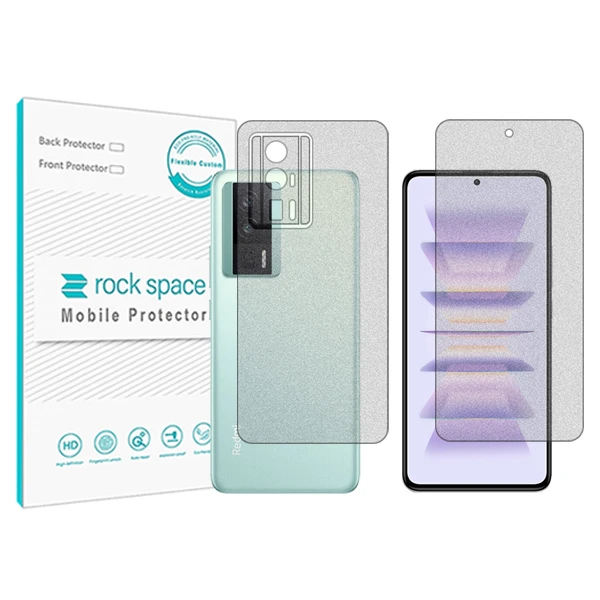 محافظ صفحه نمایش مات راک اسپیس مدل HyMTT مناسب برای گوشی موبایل شیائومی Redmi K60 Pro به همراه محافظ پشت