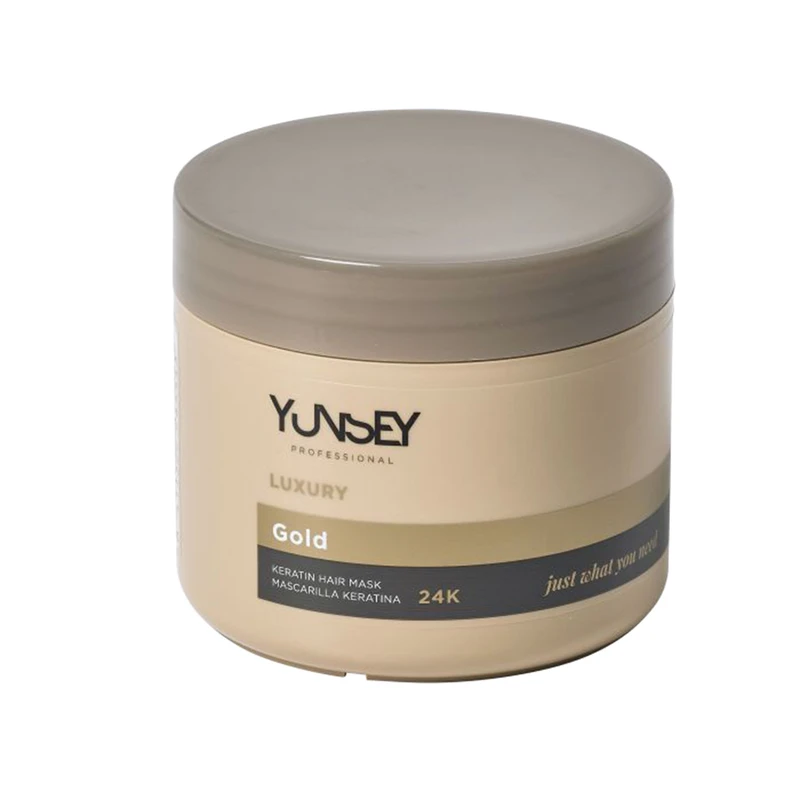 ماسک مو ترمیم‌کننده یانسی مدل Gold 24K Keratin مناسب برای انواع مو حجم 500 میلی‌لیتر
