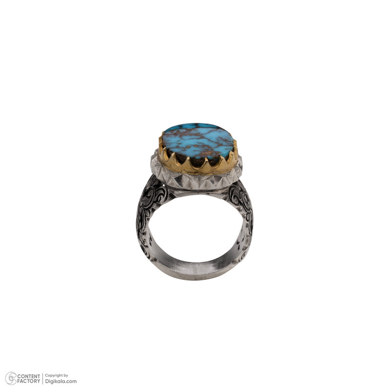 انگشتر نقره مردانه مدل شبکه کد 03