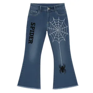 شلوار جین دم پا گشاد دخترانه مدل 136772