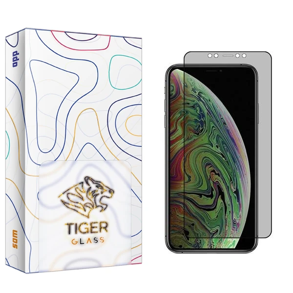 محافظ صفحه نمایش حریم شخصی تایگر گلس مدل SAM2 مناسب برای گوشی موبایل اپل iPhone XS Max