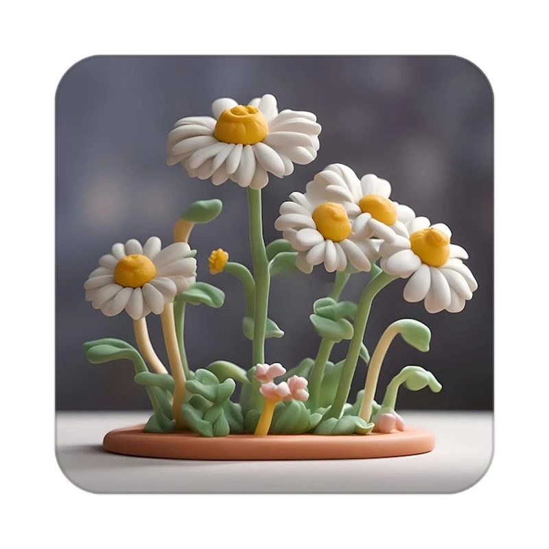 زیر لیوانی کاکتی طرح گل مدل mp16635