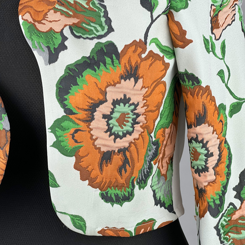 کت زنانه مدل کراپ گل دار کد AK1129