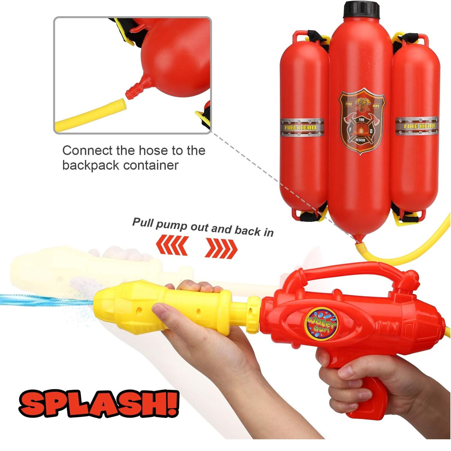 تفنگ آب پاش مدل کوله پشتی طرح آتشنشانی