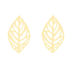 گوشواره طلا 18 عیار زنانه الن نار طرح برگ مدل N3791