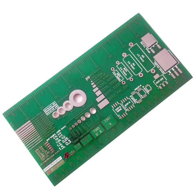 خط کش 10 سانتی متری مدل مدارچاپی چیپچی کد PCBR10