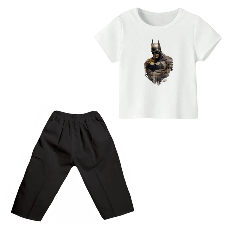 ست تی شرت و شلوارک پسرانه مدل بتمن کد ۲