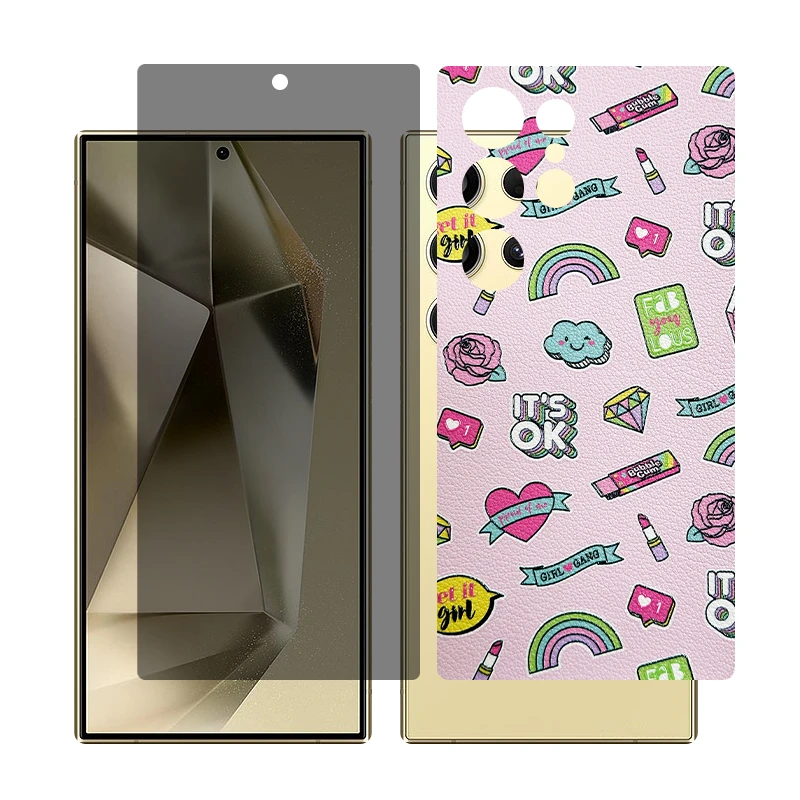 محافظ صفحه نمایش حریم شخصی گلس مدل Together مناسب برای گوشی موبایل سامسونگ Galaxy S22 Ultra به همراه برچسب پوششی پشت گوشی 