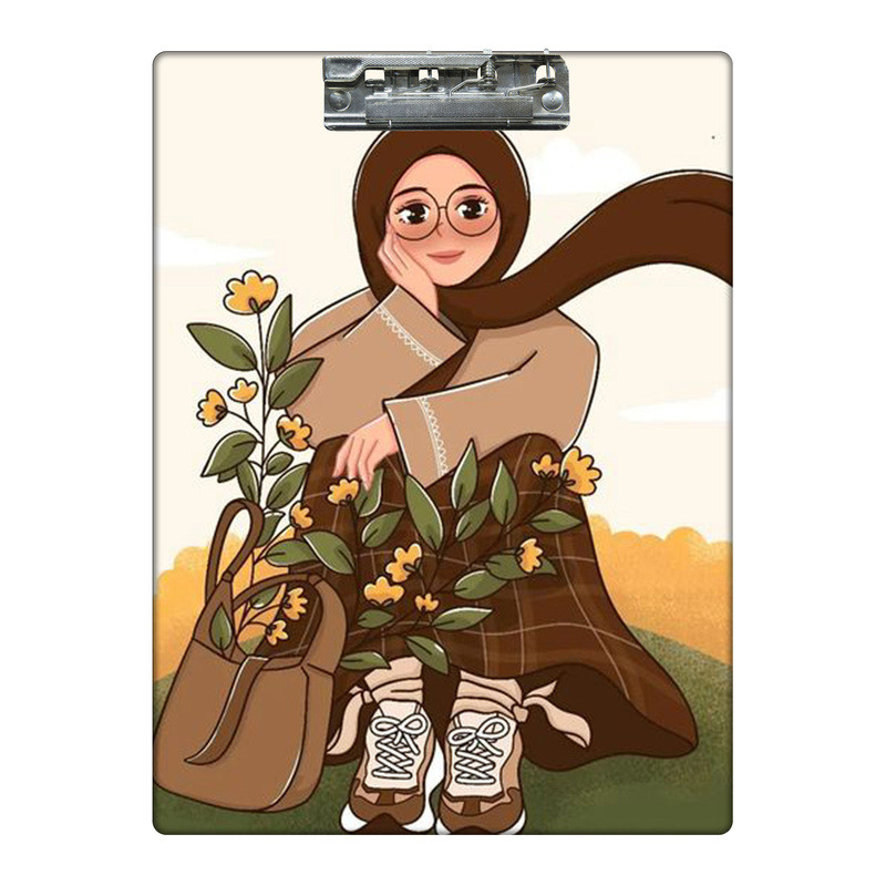 تخته شاسی طرح دختر و کیف پر گل کد 2063597 سایز A4