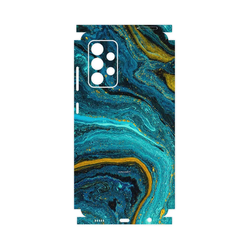 برچسب پوششی ماهوت مدل Turquoise marblewith golden streaks-FullSkin مناسب برای گوشی موبایل سامسونگ Galaxy A52s 5G