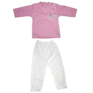 ست تی شرت و شلوار نوزادی مدل یقه دکمه دار کد D2SO