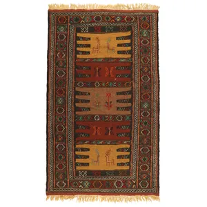 گلیم دستبافت دومتری طرح سفره کردی کد 1405154