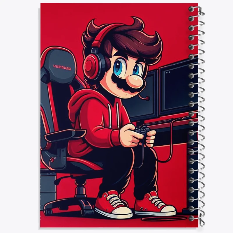 دفتر ژورنال نویسی 50 برگ خندالو مدل نقطه ای طرح سوپرماریو (Super Mario) کد F963