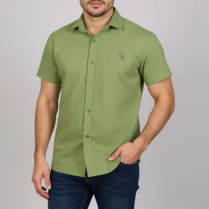 پیراهن آستین کوتاه یقه برگردان مردانه مدل HOOEI