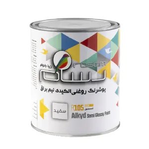  پوشرنگ روغنی نیم براق سفید رسام مدل R105 وزن 1100 گرم