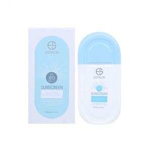 کرم ضد آفتاب بی‌رنگ استلین، 80 SPF، مدل ultra،  مناسب انواع پوست با حجم 100 میلی لیتر، محافظت‌کننده در برابر اشعه‌های UVA و UVB، مرطوب‌کننده، فاقد پارابن، PA+++، ضد پیری، دارای فرمولاسیون فاقد چربی، با ماندگاری 3 ساعته