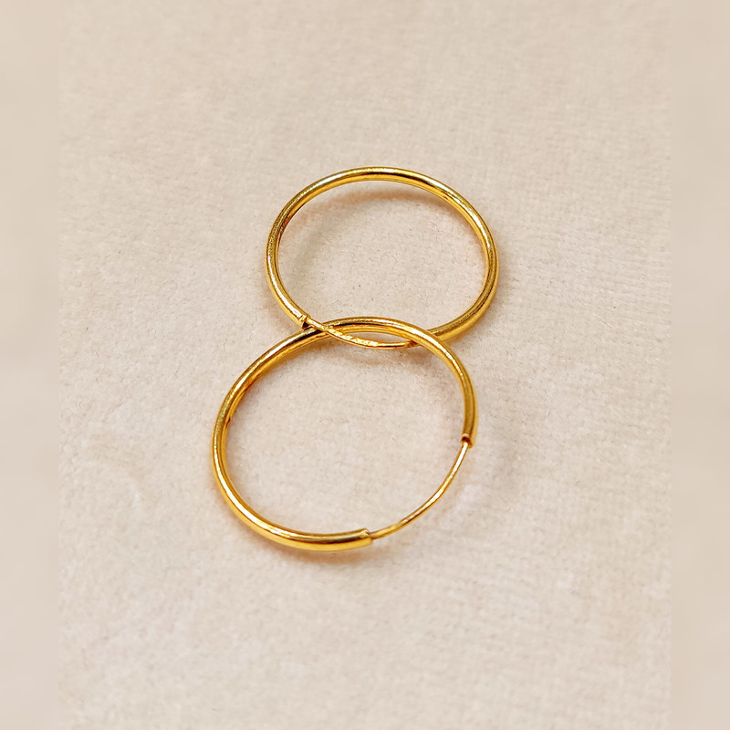 گوشواره طلا 18 عیار زنانه مدل آویز حلقه ای کد 322 - 4