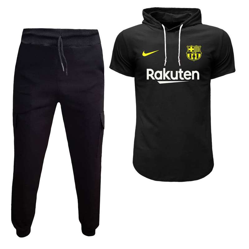 ست تی شرت کلاهدار و شلوار مردانه مدل بارسلونا B6708