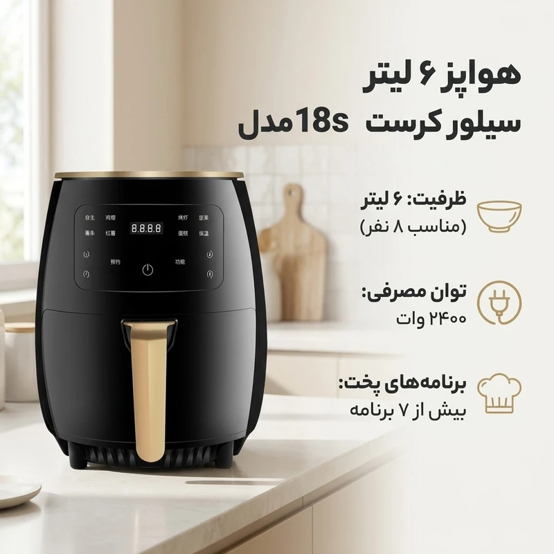 عکس شماره 2 : هواپز ۶ لیتر سیلور کرست مدل silver crest 18s