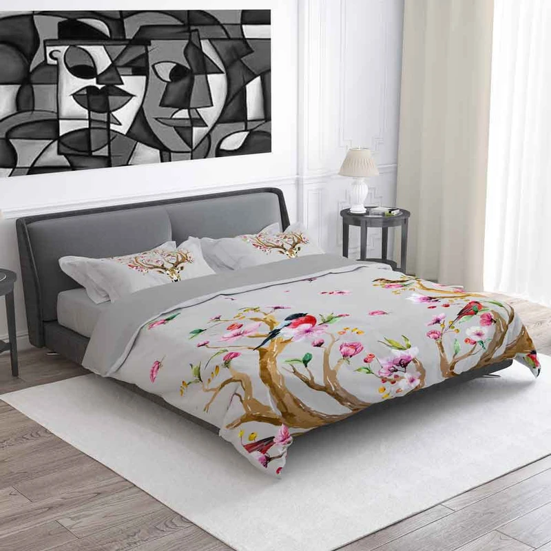 سرویس روتختی دو نفره 6 تکه نوپه هوم مدل گل و پرنده 6220