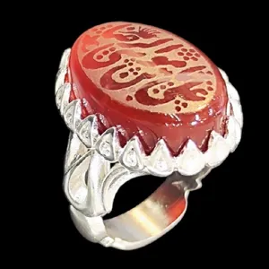 انگشتر مردانه مدل سنگ عقیق خطی کد 7400