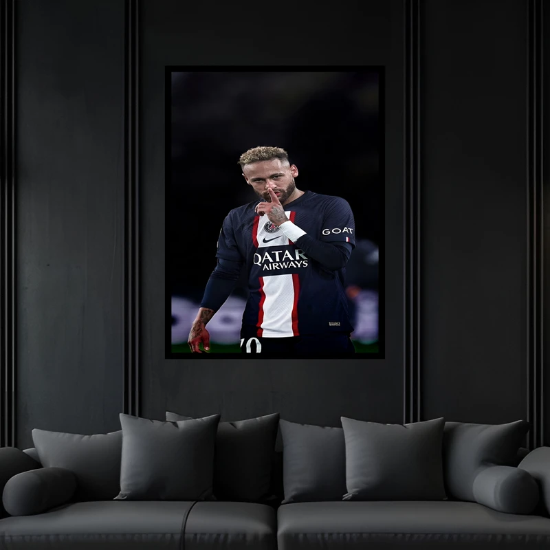 تابلو بکلیت طرح ورزشی بازیکن فوتبال نیمار مدل B-bu7511 فریم مشکی