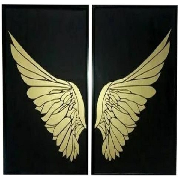 تابلو نقاشی ورق طلا مدل بال فرشته کد 8818645 مجموعه 2 عددی