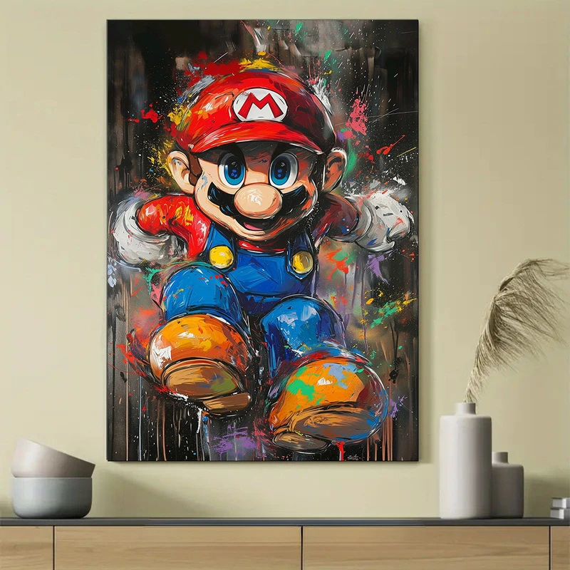 تابلو شاسی مدل نقاشی طرح سوپر ماریو کد 9787