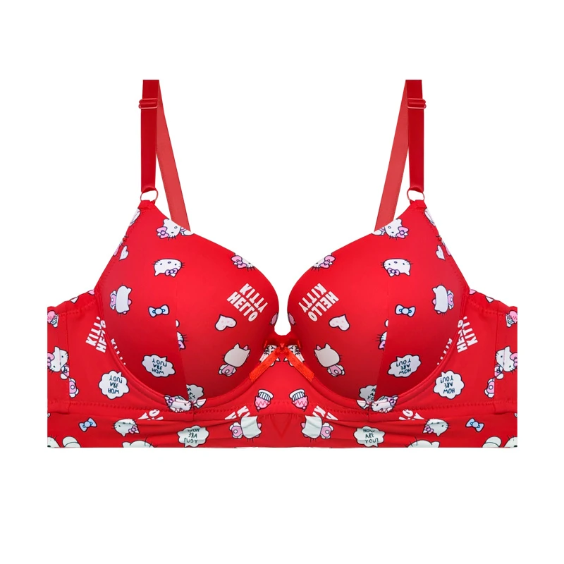 سوتین زنانه مدل اسفنجی جکدار پایه بلند طرح کیتی کد 88882