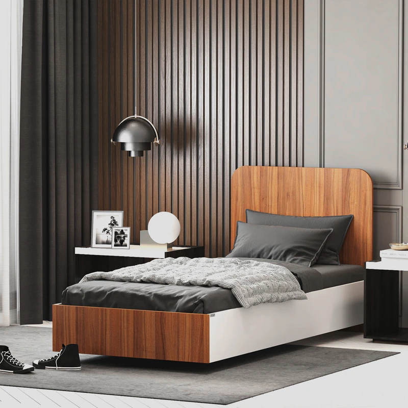 تخت خواب ملامینه یک نفره اعیان مدل FH910 سایز 80x180 سانتی متر