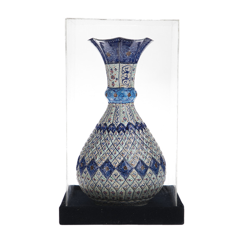 گلدان مسی مینا کاری کار م.ترکان