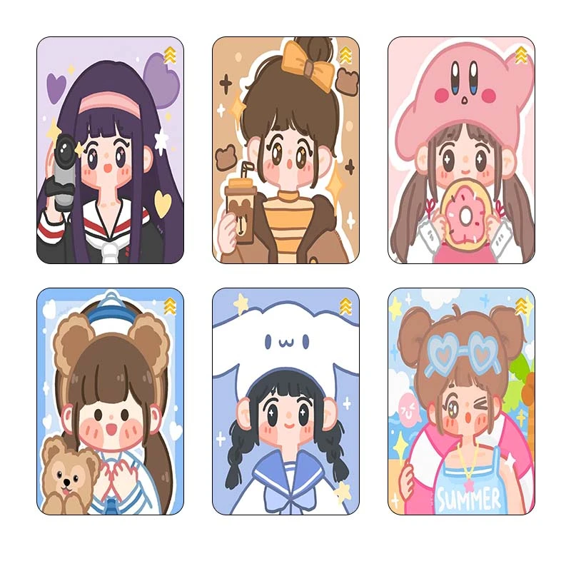 استيکر کارت کارنيکا طرح دختر کیوت کد 72667 مجموعه 6 عددی