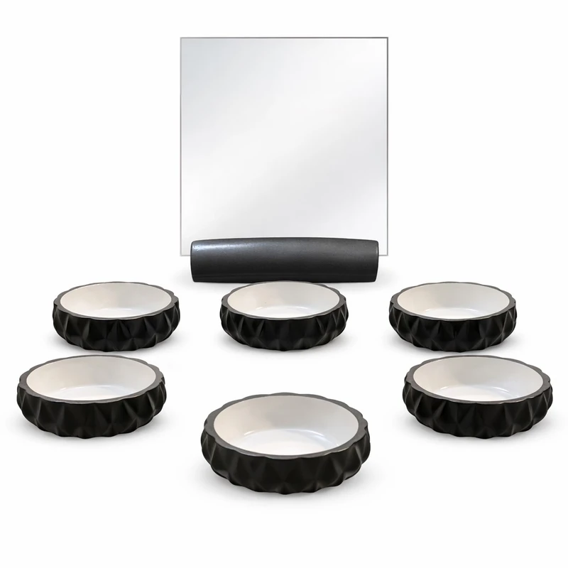 مجموعه ظروف هفت سین 7 پارچه مدل بتنی کد d2