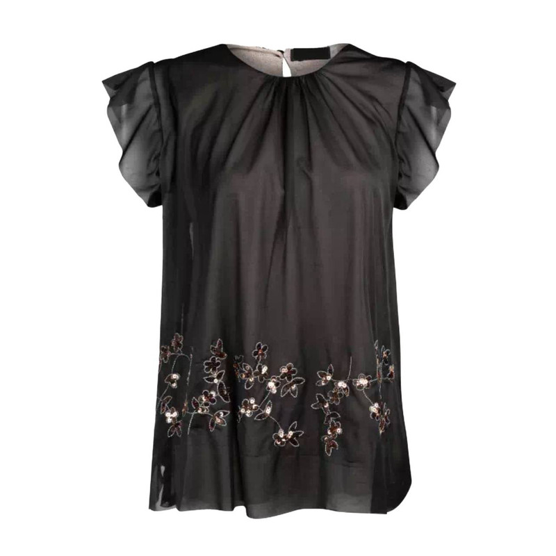 بلوز آستین کوتاه زنانه مدل  گلدوزی شده