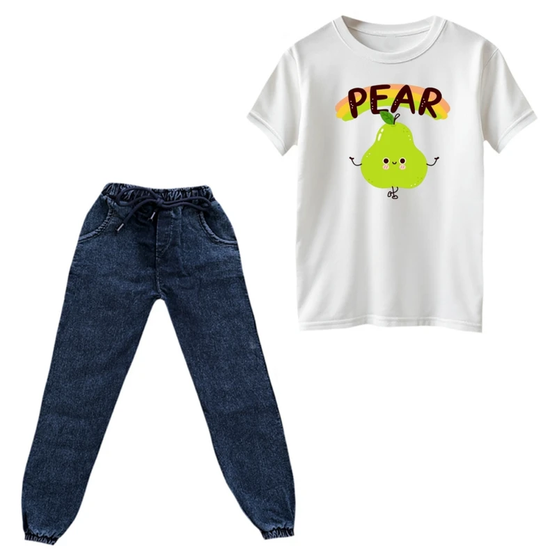 ست تی‌شرت و شلوار پسرانه مدل گلابی