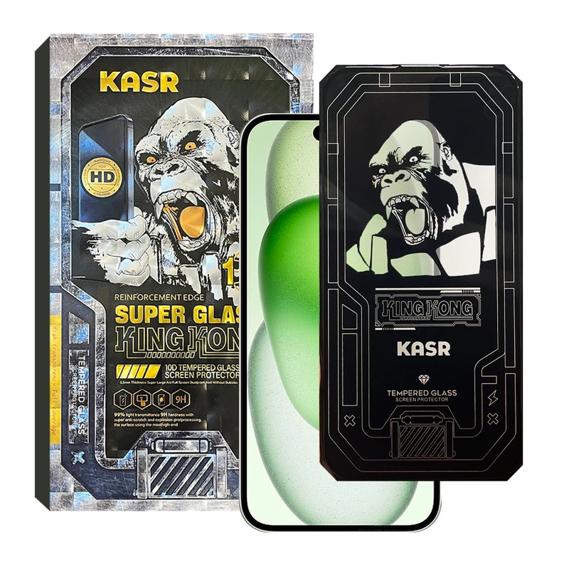 محافظ صفحه نمایش کینگ کونگ مدل SUPER GLASS 10D مناسب برای گوشی موبایل اپل iPhone 15 Plus