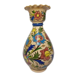 گلدان سفالی طرح گل و مرغ کد 023