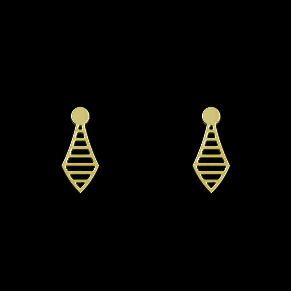 گوشواره طلا 18 عیار زنانه مدوپد مدل هندسی کد GA1-12360