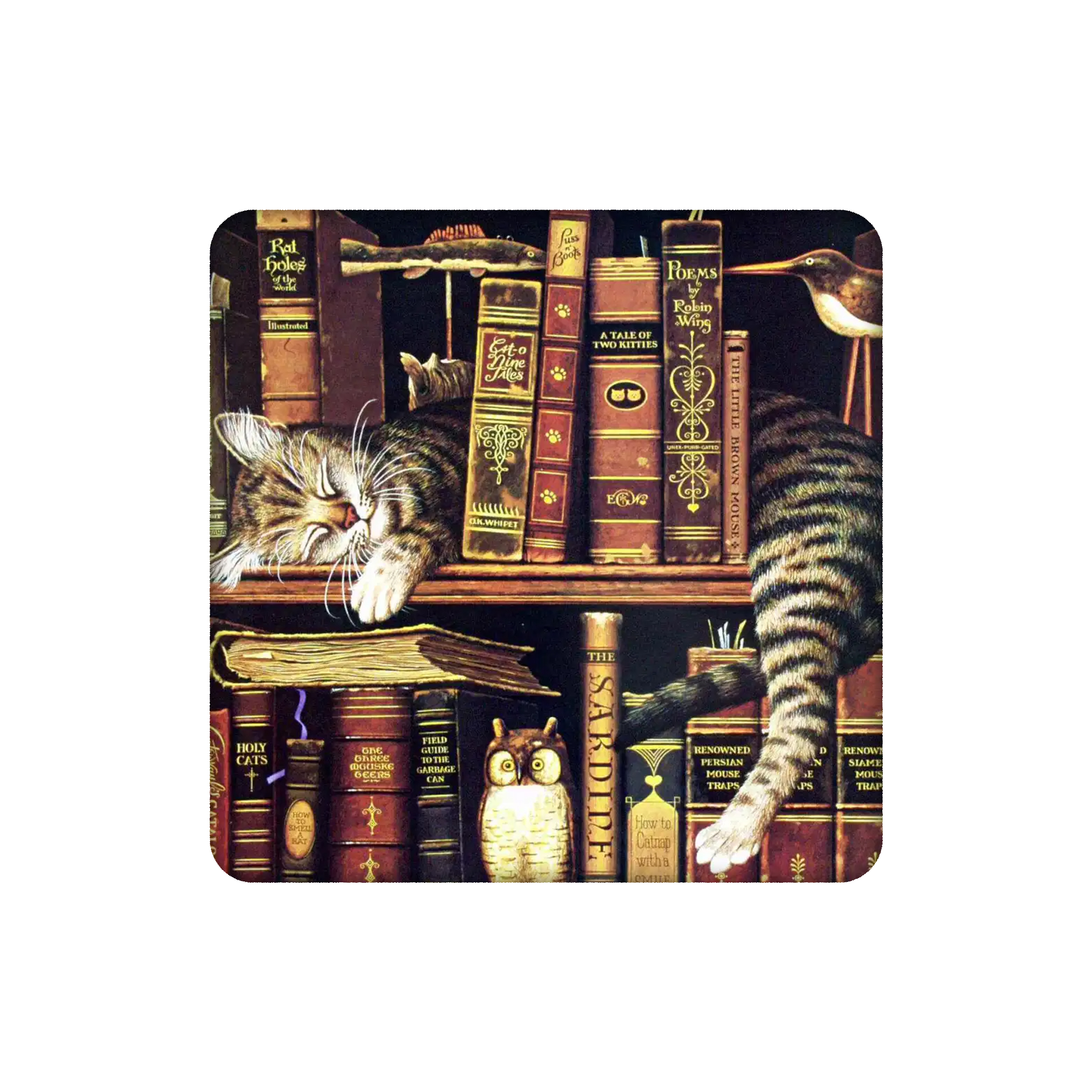 زیرلیوانی طرح گربه در کتابخانه کد 1561969