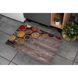 پادری مدل سه لایه رویه مخمل طرح آشپزخانه کد S610 سایز 75x45 سانتی متر