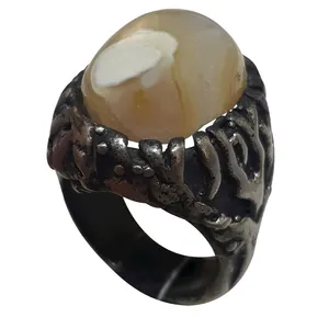 انگشتر نقره مردانه مدل عقیق حجرالعین AH118230