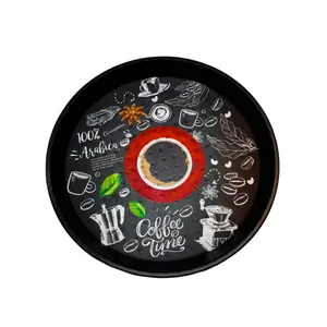 سینی مدل  گرد طرح coffee کد 34