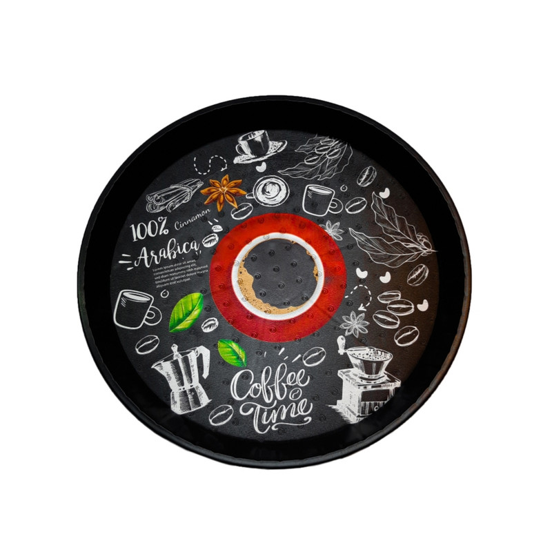 سینی مدل  گرد طرح coffee کد 34