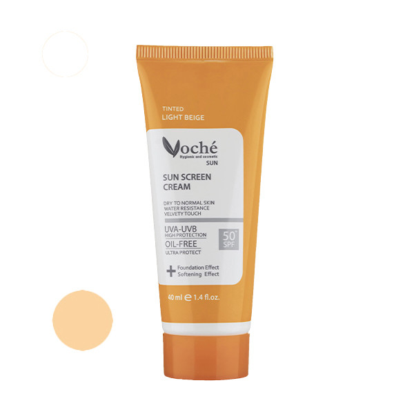 کرم ضد آفتاب رنگی وچه SPF 50 مدل ULTRA PTOTECT ضد آب ، محافظ UVA و UVB مناسب پوست های خشک و معمولی حجم ۴۰ میلی لیتر